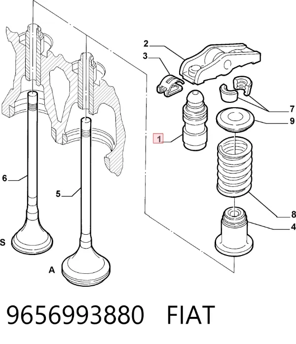 Гидрокомпенсатор 9656993880 Fiat/Alfa/Lancia