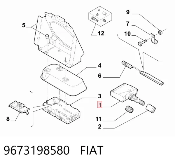 Датчик давления в шинах 9673198580 Fiat/Alfa/Lancia