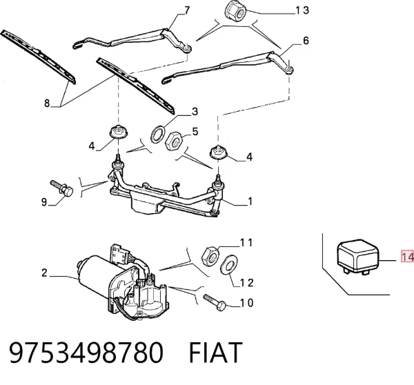 Реле дворников 9753498780 Fiat/Alfa/Lancia