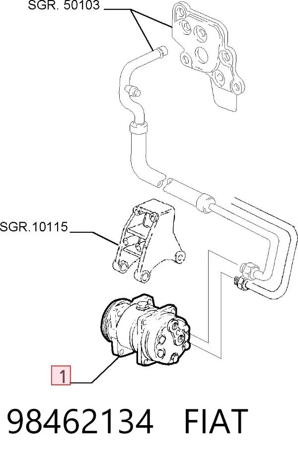 Компрессор кондиционера 98462134 Fiat/Alfa/Lancia