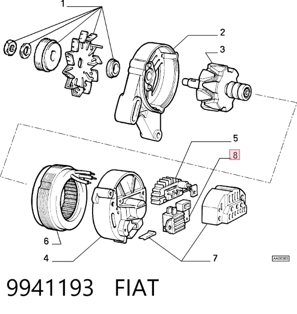 Реле генератора 9941193 Fiat/Alfa/Lancia