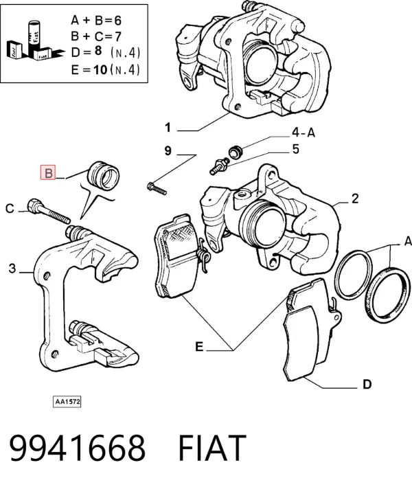 Ремкомплект суппорта 9941668 Fiat/Alfa/Lancia