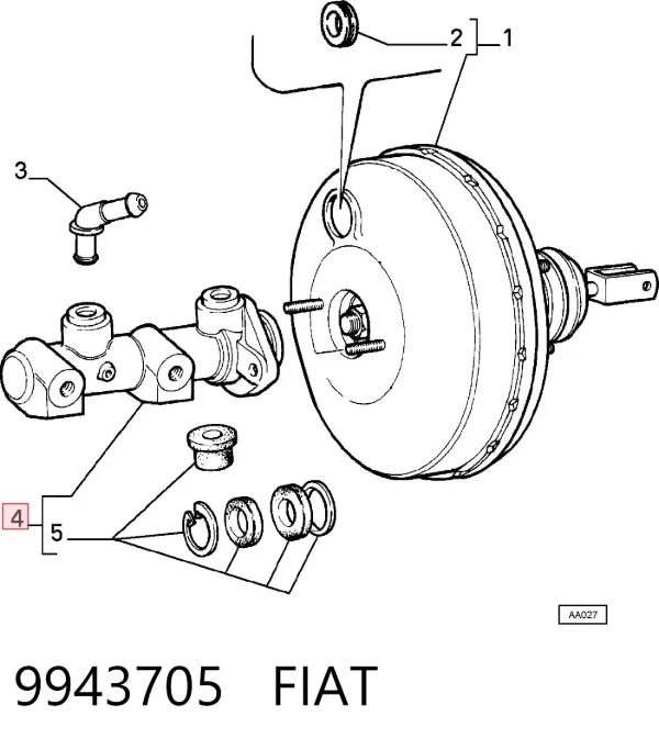 Главный тормозной цилиндр 9943705 Fiat/Alfa/Lancia
