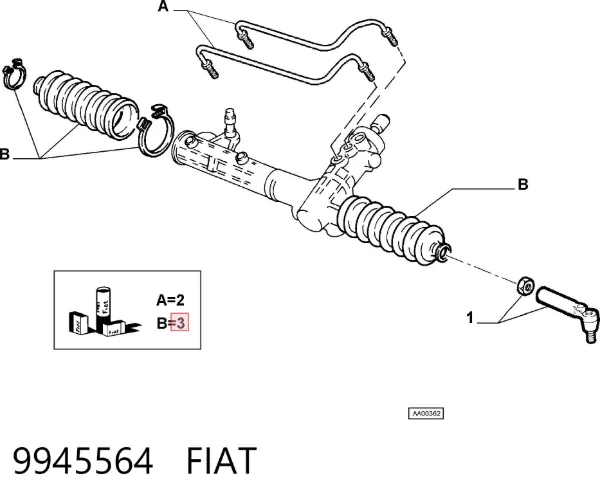 Пыльник рулевой рейки 9945564 Fiat/Alfa/Lancia