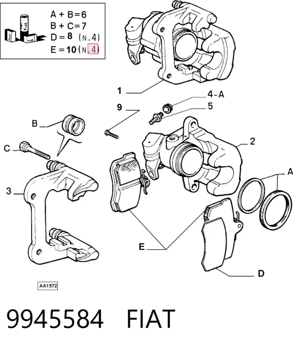Суппорт задний правый 9945584 Fiat/Alfa/Lancia