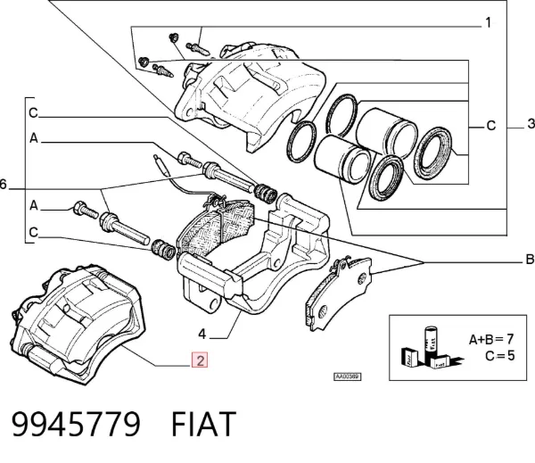 Суппорт тормозной передний левый 9945779 Fiat/Alfa/Lancia