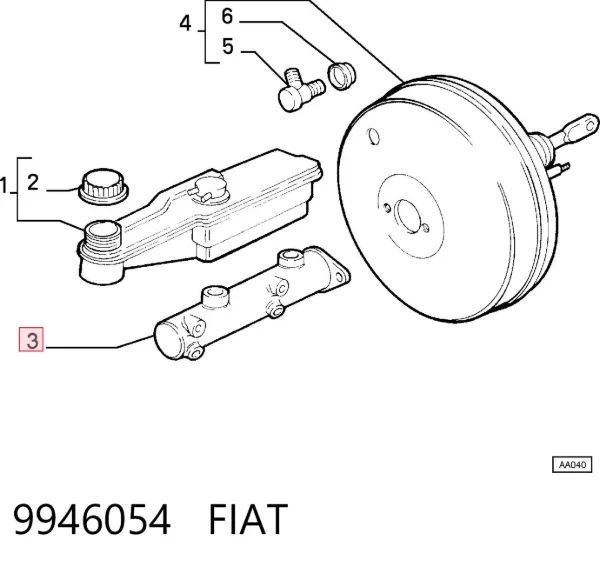 Главный тормозной цилиндр 9946054 Fiat/Alfa/Lancia
