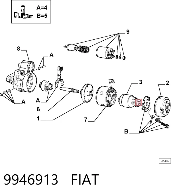 Бендикс стартера 9946913 Fiat/Alfa/Lancia