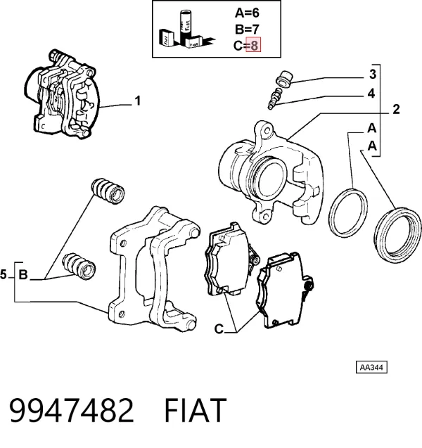 Передние тормозные колодки 9947482 Fiat/Alfa/Lancia