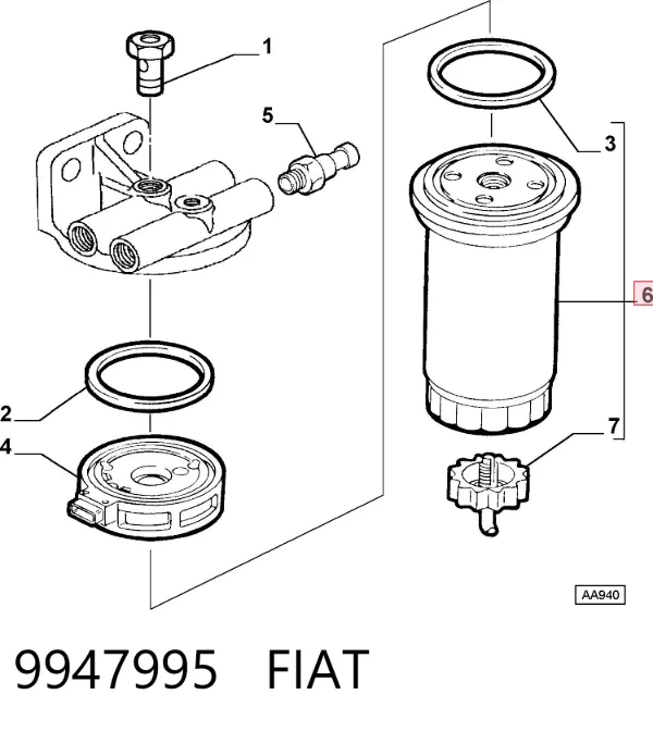 Топливный фильтр 9947995 Fiat/Alfa/Lancia