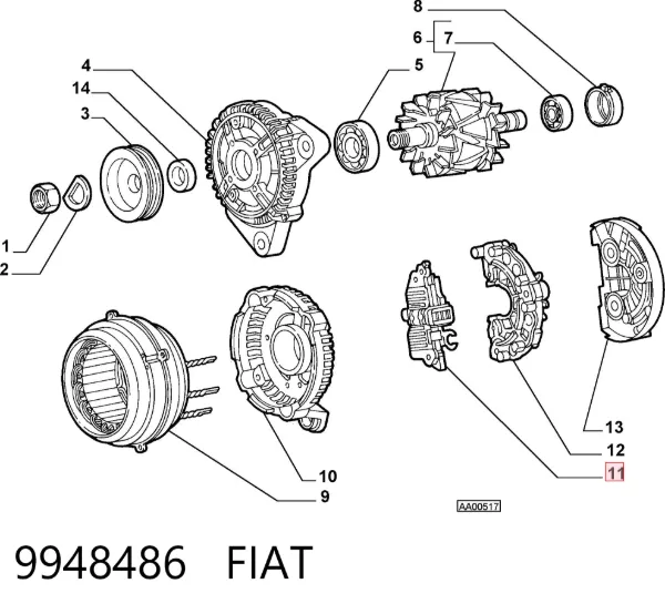 Реле генератора 9948486 Fiat/Alfa/Lancia