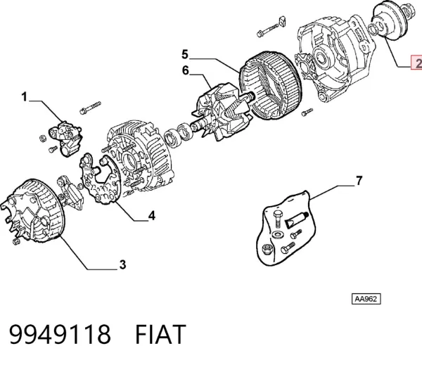 Шкив генератора 9949118 Fiat/Alfa/Lancia