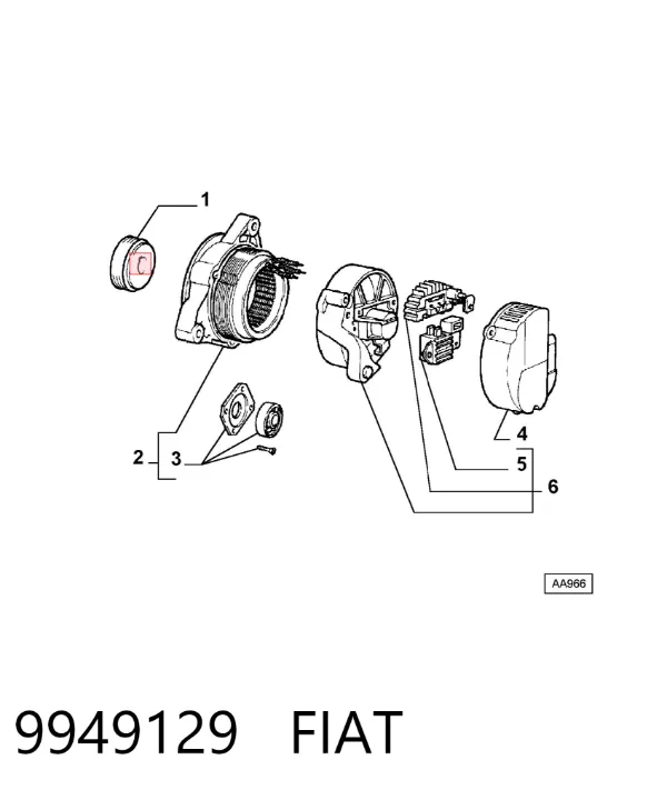 Шкив генератора 9949129 Fiat/Alfa/Lancia