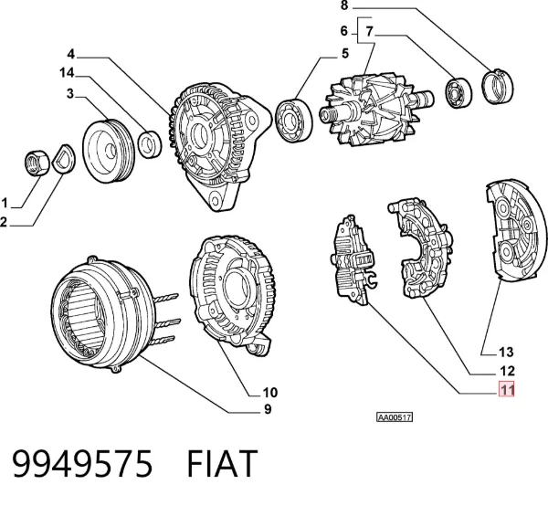 Реле генератора 9949575 Fiat/Alfa/Lancia