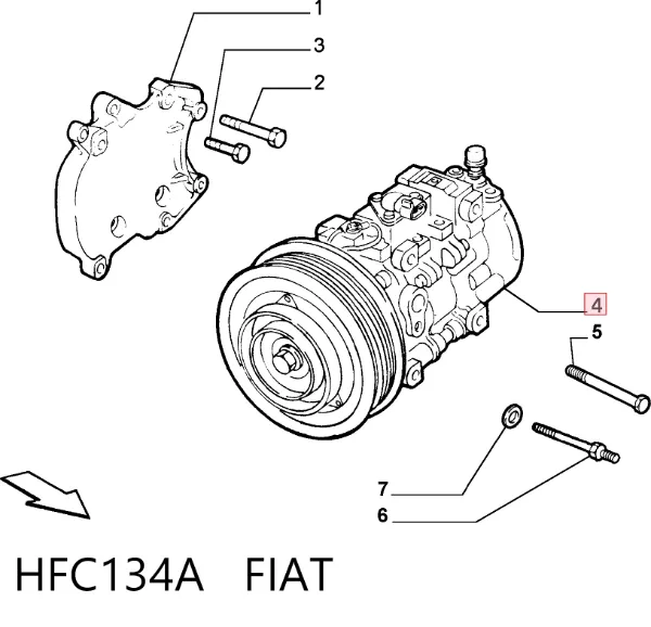 Компрессор кондиционера HFC134A Fiat/Alfa/Lancia