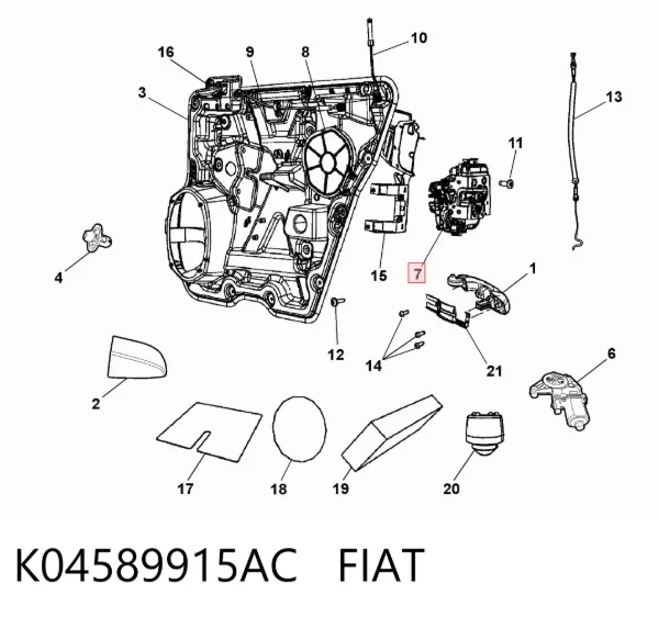 Замок двери задней левой K04589915AC Fiat/Alfa/Lancia