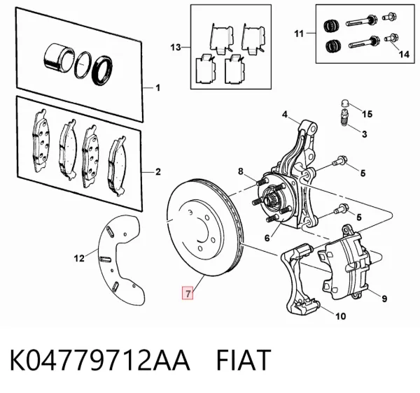 Передние тормозные диски K04779712AA Fiat/Alfa/Lancia