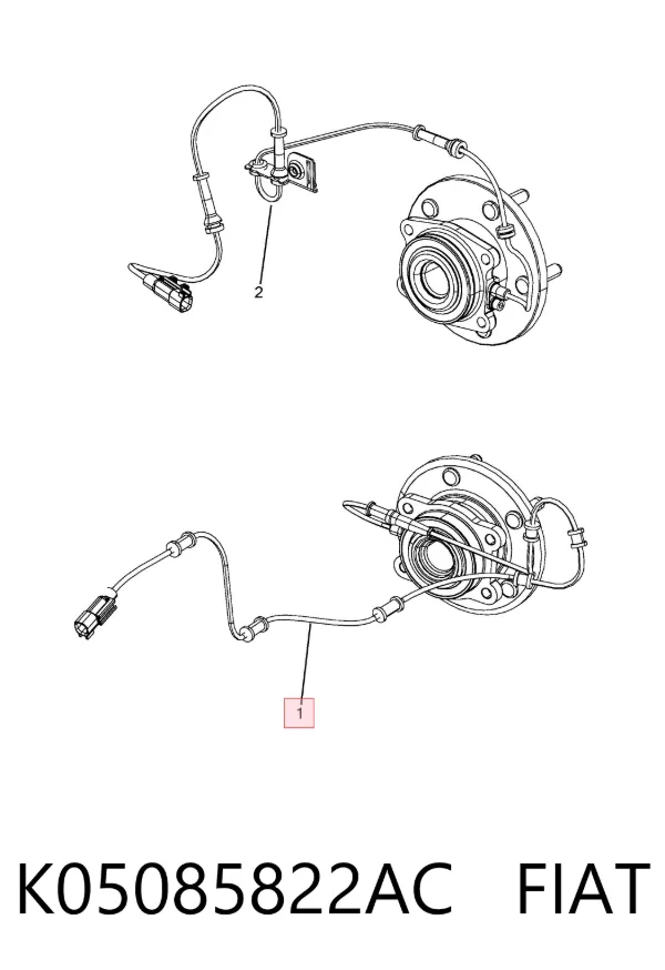 Датчик АБС (ABS) передний правый K05085822AC Fiat/Alfa/Lancia