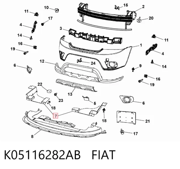 Защита бампера переднего правая K05116282AB Fiat/Alfa/Lancia