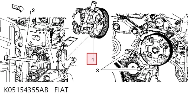 Насос ГУР K05154355AB Fiat/Alfa/Lancia