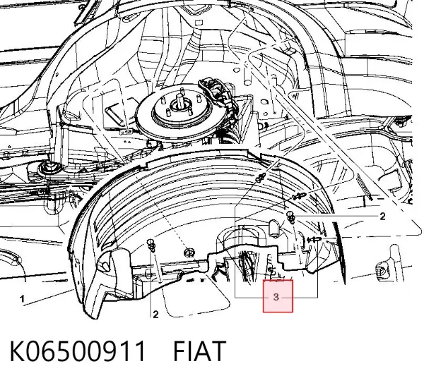 Пистон крепления подкрылок K06500911 Fiat/Alfa/Lancia