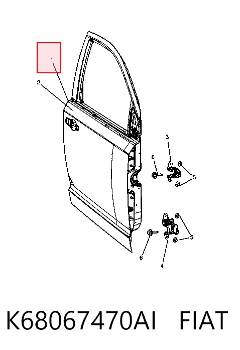 Дверь передняя правая K68067470AI Fiat/Alfa/Lancia