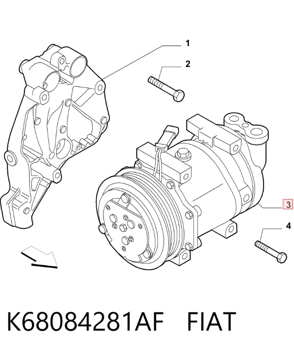 Компрессор кондиционера K68084281AF Fiat/Alfa/Lancia