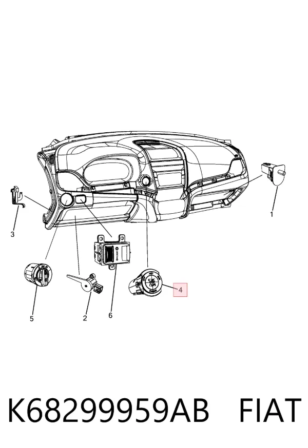 Кнопка старт-стоп K68299959AB Fiat/Alfa/Lancia