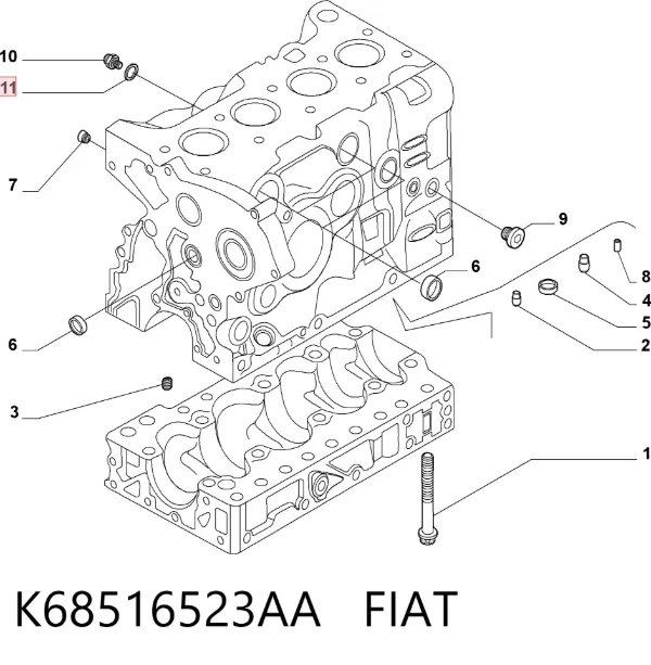 Прокладка пробки поддона двигателя K68516523AA Fiat/Alfa/Lancia