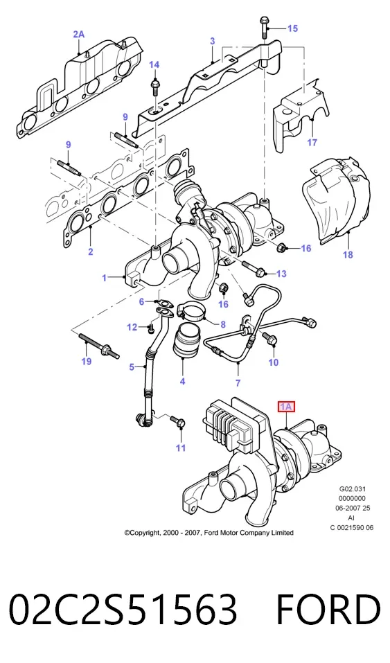 Турбина 02C2S51563 Ford