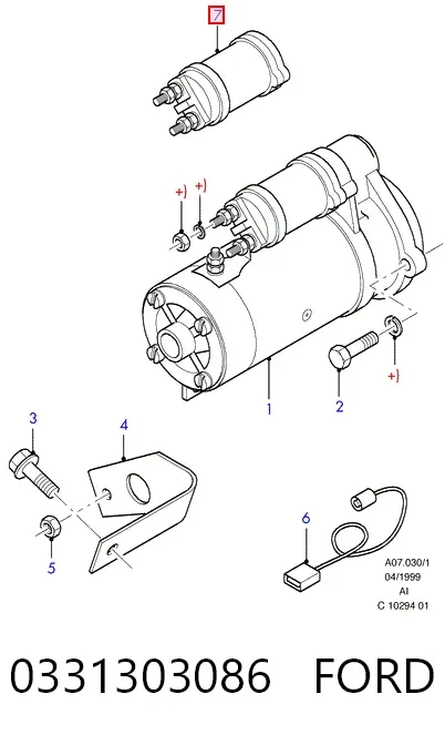Втягивающее реле стартера 0331303086 Ford