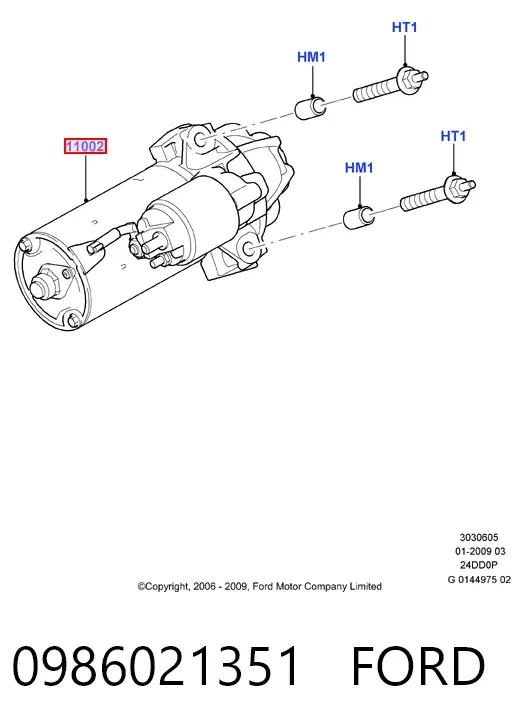Стартер 0986021351 Ford