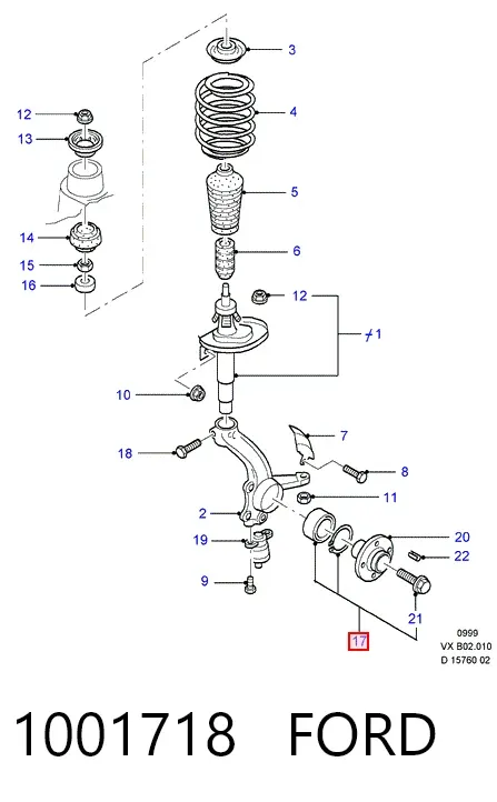 Подшипник ступицы 1001718 Ford