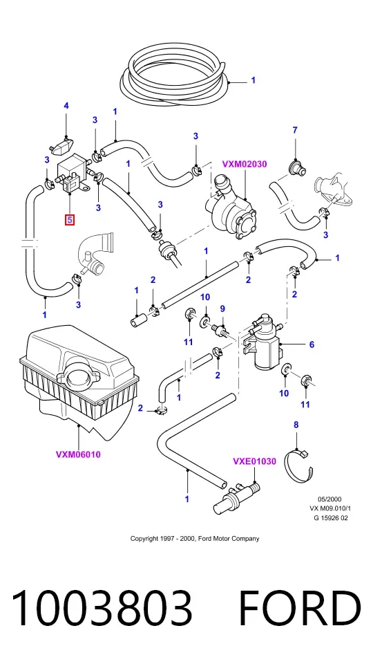 Клапан соленоид регулирования заслонки EGR 1003803 Ford