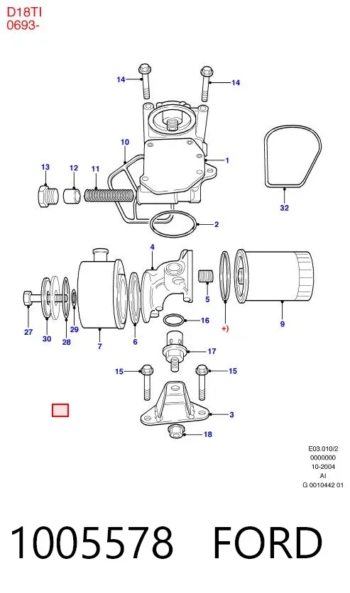Прокладка поддона картера 1005578 Ford