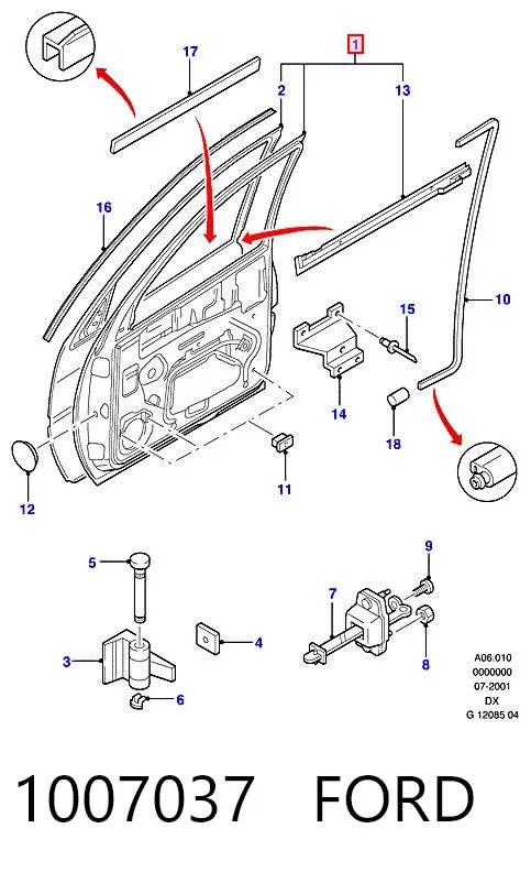 Дверь передняя левая 1007037 Ford