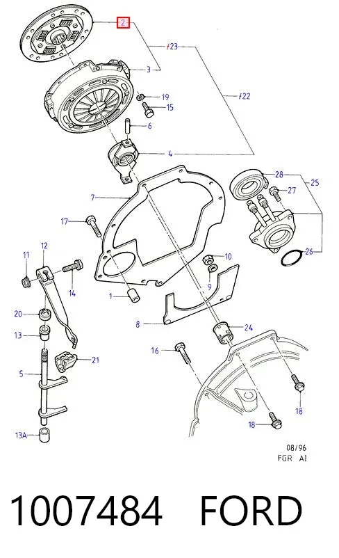 Диск сцепления 1007484 Ford