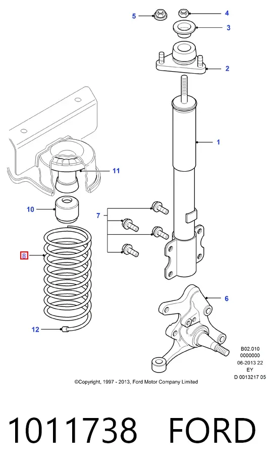 Передняя пружина 1011738 Ford