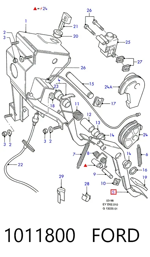 Педаль сцепления Ford Transit IV