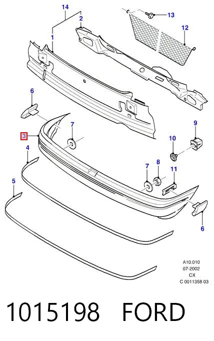Задний бампер 1015198 Ford
