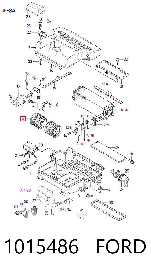 Вентилятор печки 1015486 Ford