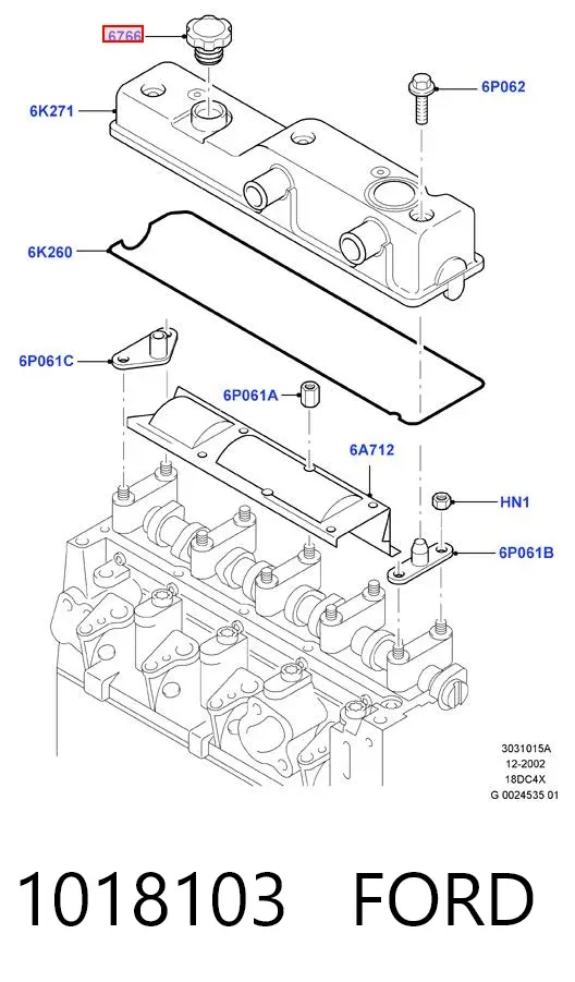 Крышка маслозаливной горловины 1018103 Ford