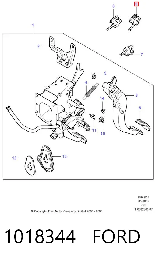 Датчик включения сцепления 1018344 Ford