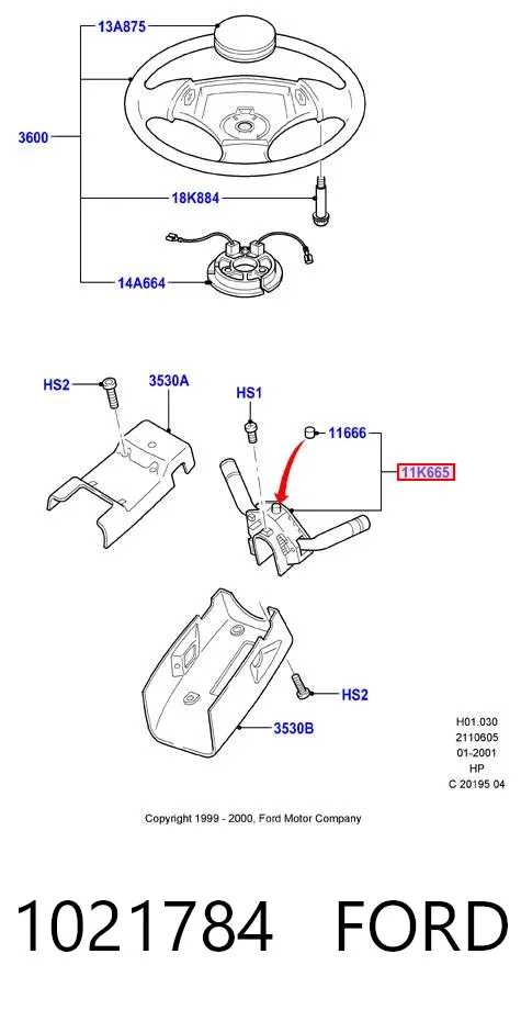 Левый подрулевой переключатель 1021784 Ford
