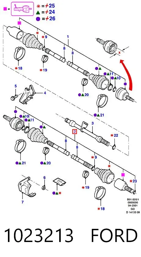Левая полуось 1023213 Ford