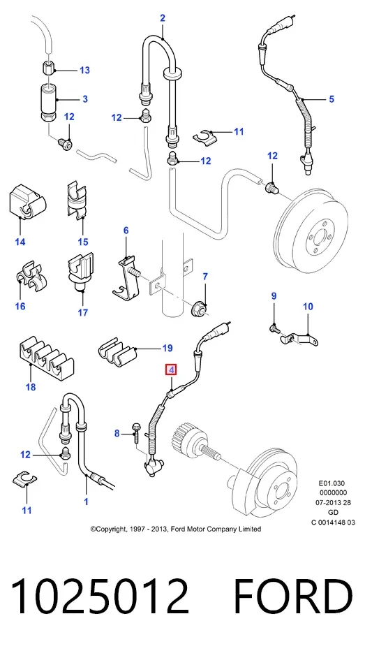 Датчик АБС передний 1025012 Ford