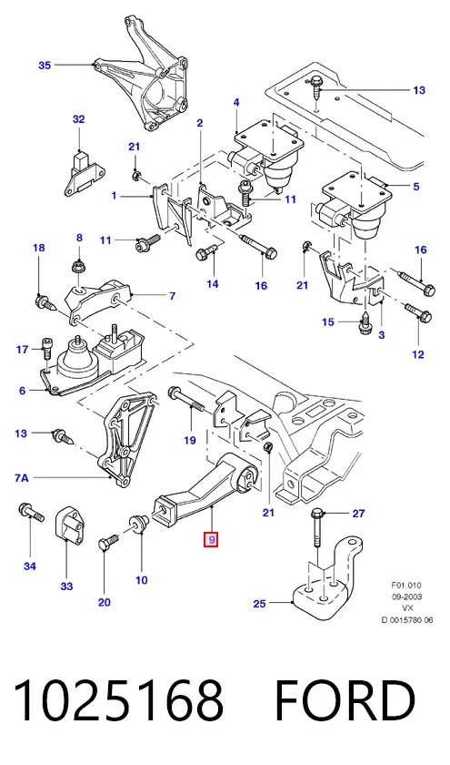 Задняя опора двигателя 1025168 Ford