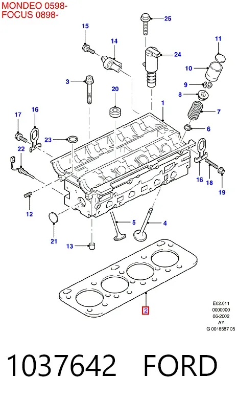 Прокладка ГБЦ 1037642 Ford