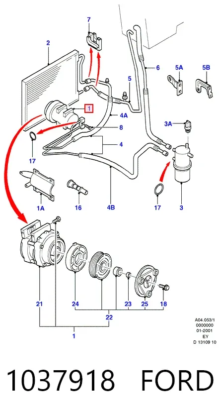 Компрессор кондиционера 1037918 Ford
