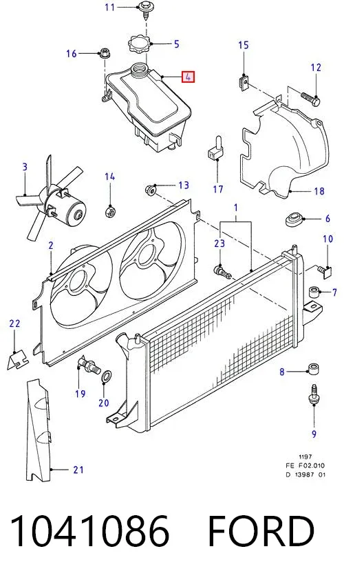 Бачок системы охлаждения 1041086 Ford